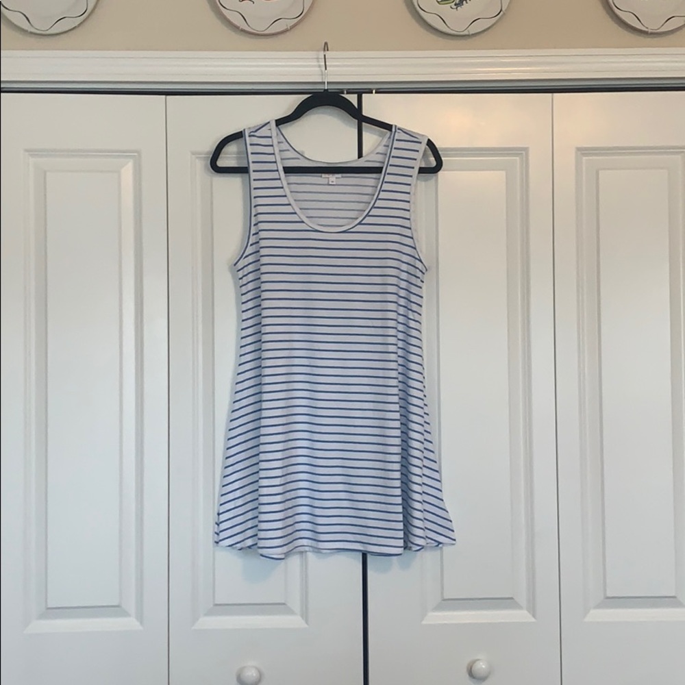 LuLaRoe Perfect Tank Medium White and Blue Stripe